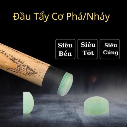 Đầu Tẩy Thay Thế Cho Cơ Bida - Tẩy Cơ Phá/Nhảy Màu Xanh Crystal