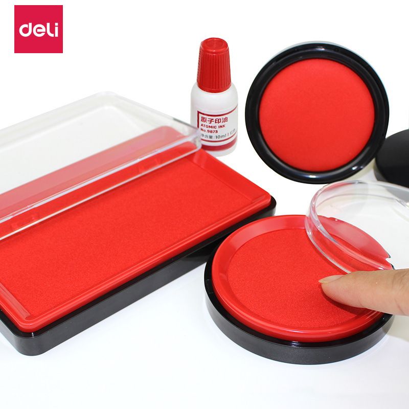 Khay Mực Đóng Dấu Và Lăn Tay - Khay Mực Deli Tròn Và Chữ Nhật
