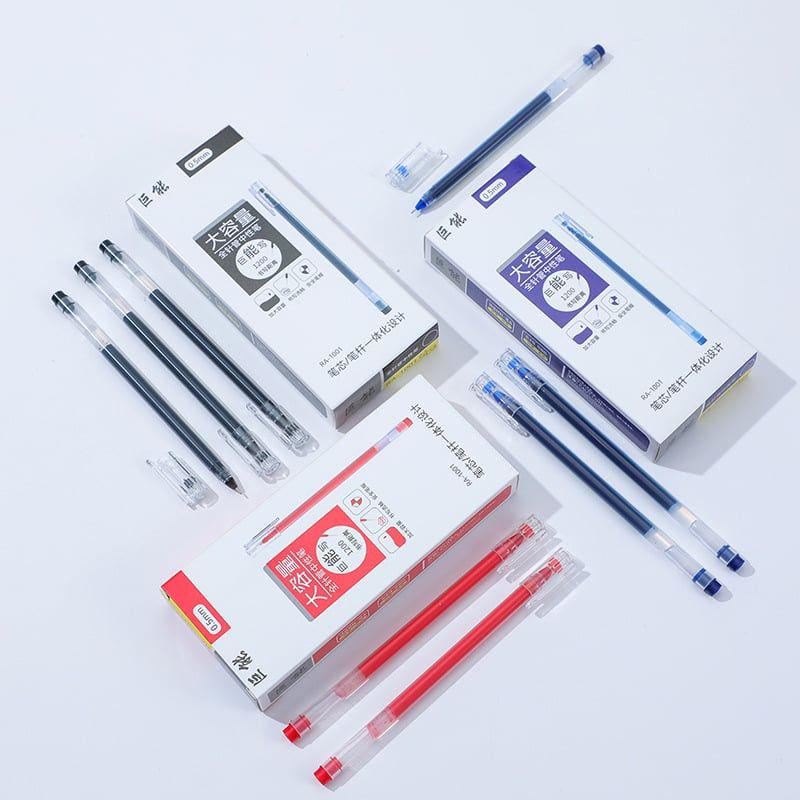 Bút Gel Viết Mượt 3 Màu – Thân Trong Suốt, Ngòi 0.5mm