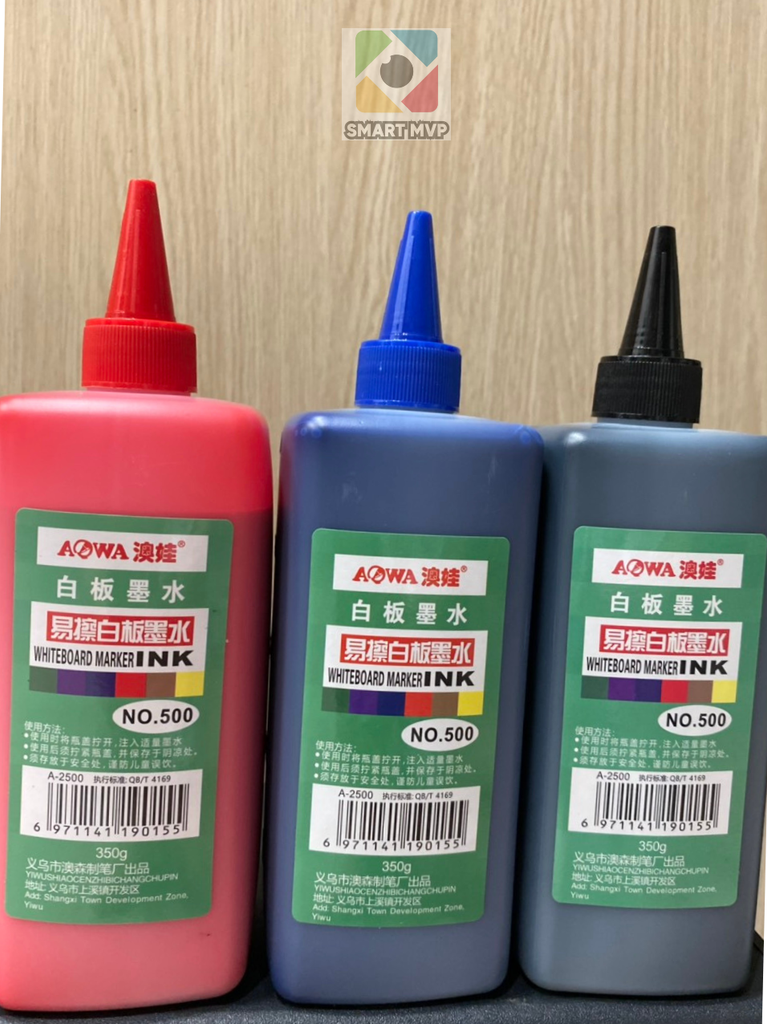 Mực Viết Bảng Trắng 500ml - Mực Đổ Bút Viết Bảng Trắng Chai Khổng Lồ Tiết Kiệm