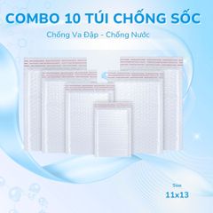 Combo 10 Túi Gói Hàng Chống Sốc - Túi Gói Hàng Bóng Khí Chống Nước Màu Trắng Full Size
