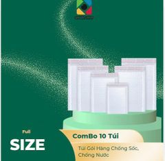 Combo 10 Túi Gói Hàng Chống Sốc - Túi Gói Hàng Bóng Khí Chống Nước Màu Trắng Full Size