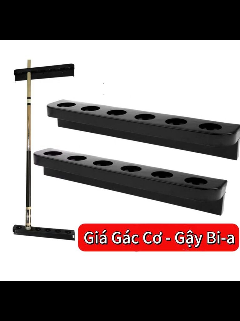 Giá Nhựa Treo Cơ Bida - Giá Treo Tường Để 6 Gậy Bida