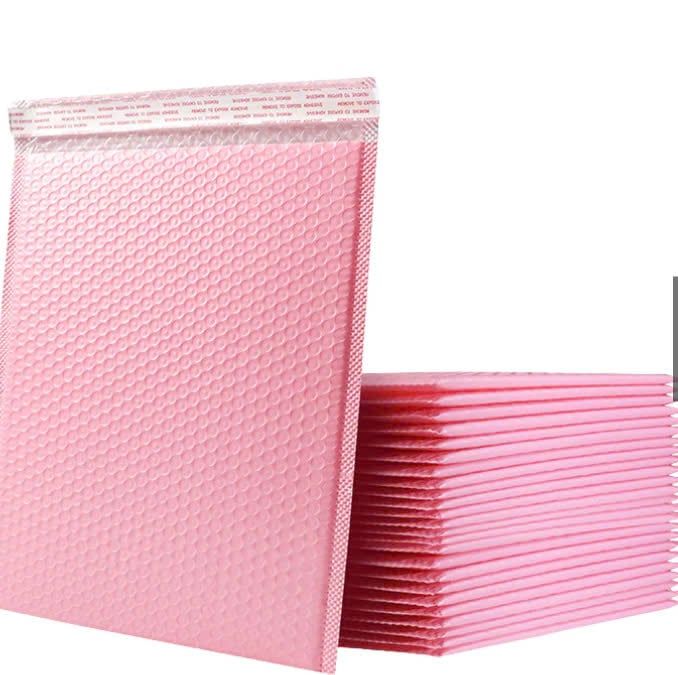 Combo 10 Túi Gói Hàng Chống Sốc - Túi Bóng Khí Đóng Hàng Tiện Lợi Màu Hồng Pastel