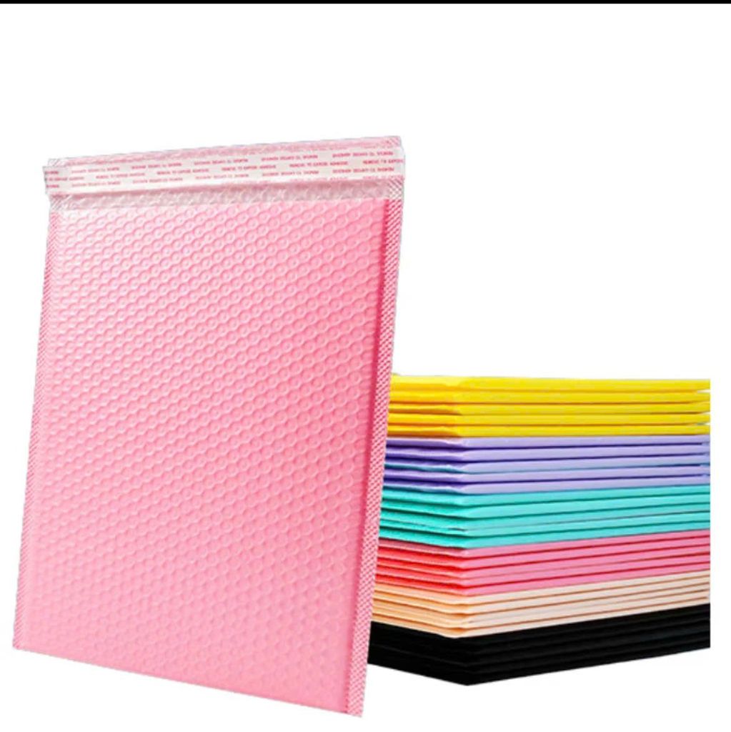Combo 10 Túi Gói Hàng Chống Sốc - Túi Bóng Khí Đóng Hàng Tiện Lợi Màu Hồng Pastel