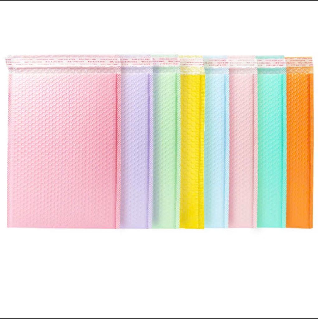 Combo 10 Túi Gói Hàng Chống Sốc - Túi Bóng Khí Đóng Hàng Tiện Lợi Màu Hồng Pastel