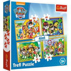 Tranh ghép hình 4 trong 1 (35/48/54/70 mảnh) Trefl 34307 Những chú chó cứu hộ Paw Patrol