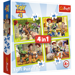 Tranh ghép hình 4 trong 1 (35/48/54/70 mảnh) Trefl 34312 Thế giới đồ chơi Toys Story