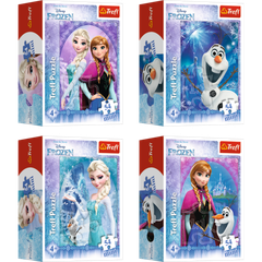 Combo 4 tranh ghép hình mini 54 mảnh Trefl 54150 Khu đất băng giá Frozen Elsa Anna