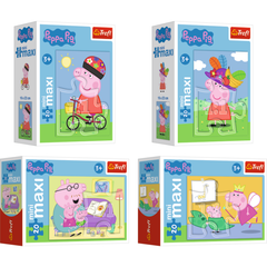 Combo 4 tranh ghép hình miniMAXI 20 mảnh Trefl 56000 Peppa Pig vui vẻ