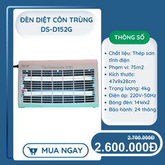  Đèn diệt côn trùng hãng ĐẠI SINH mã DS-D152G 