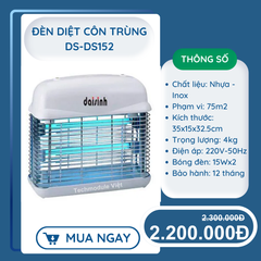  Đèn diệt côn trùng hãng ĐẠI SINH mã DS-DS152 