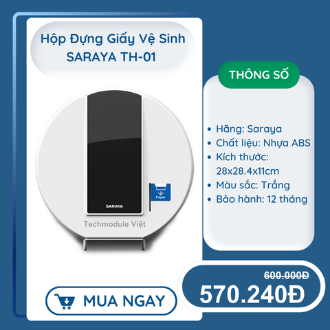 Hộp đựng giấy vệ sinh cuộn lớn hãng SARAYA mã TH-01