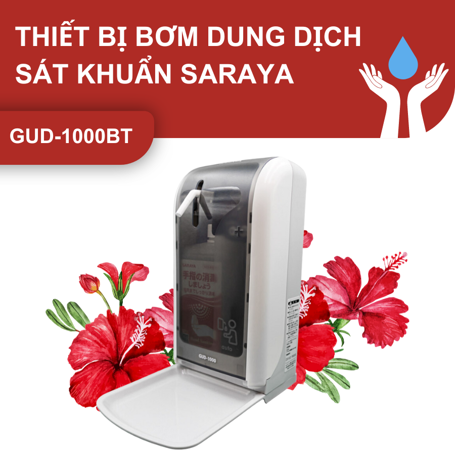 Thiết bị bơm dung dịch sát khuẩn tự động hãng SARAYA NHẬT BẢN mã GUD-1000BT