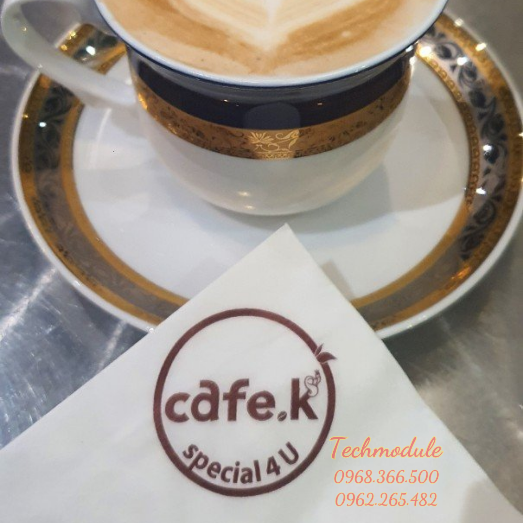 Khăn giấy ăn in logo CAFEK