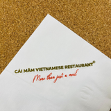 


																	 Khăn giấy ăn in logo CÁI MÂM VIETNAMESE 