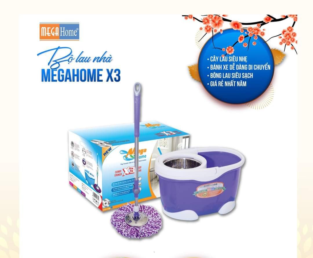 Bộ lau nhà thông minh tự tách bẩn MEGAHOME