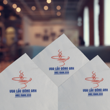 


																	 Khăn giấy ăn in logo Vua Lẩu Đông Anh 