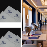 


																	 Khăn giấy ăn in logo SILK RIVER 