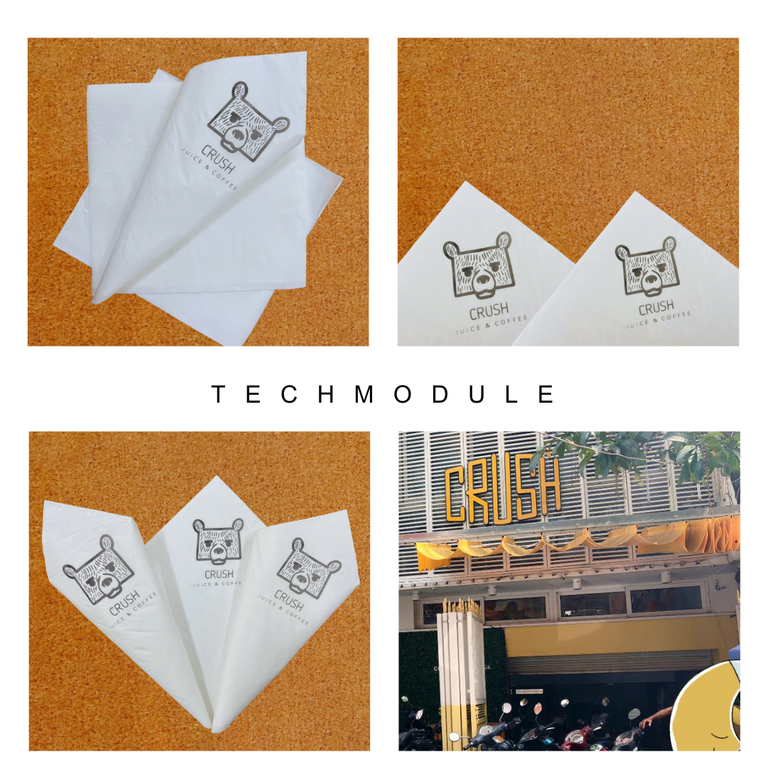 Khăn giấy ăn in logo CRUSH JUICE & COFFEE