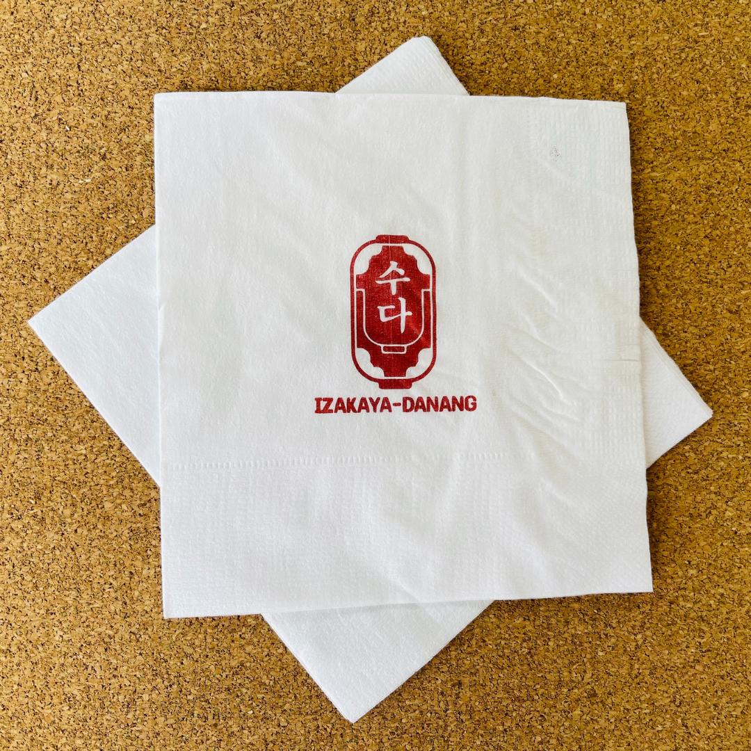 Khăn giấy ăn in logo IZAKAYA-DANANG
