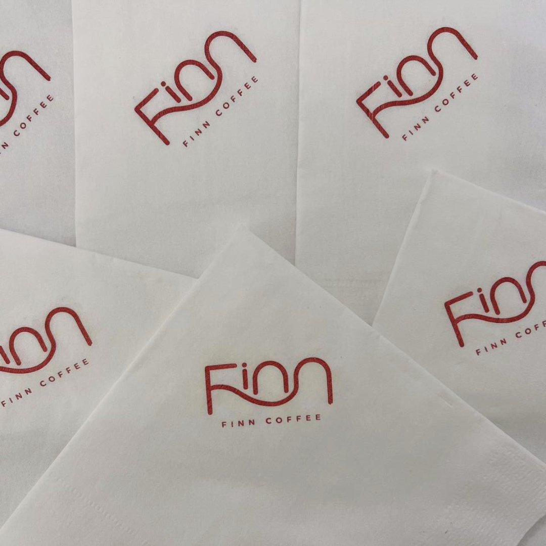  Khăn giấy ăn in logo nhà hàng FIN CAFE 
