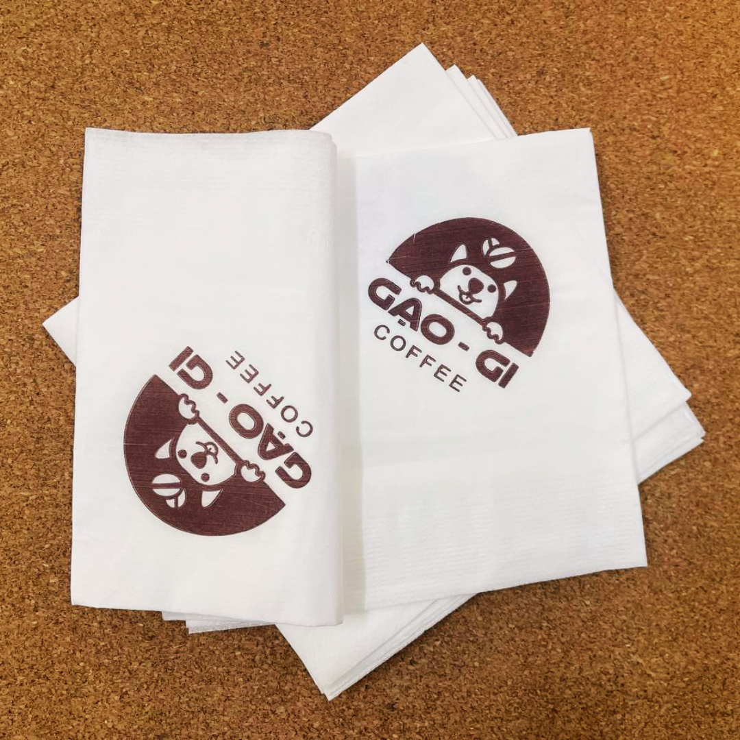  Khăn giấy ăn in logo GẠO GI COFFEE 