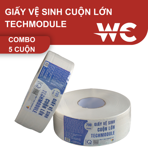 [COMBO- 5 CUỘN] Giấy vệ sinh cuộn lớn hãng Techmodule mã TM-JTR-TECHMODULE-BLUE-700 3 lớp