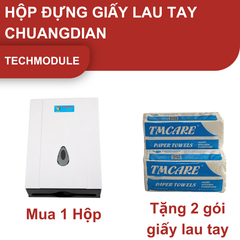  Mua 01 hộp đựng giấy lau tay TMCD-8035A tặng 02 giấy lau tay TMCARE PREMIUM XANH 