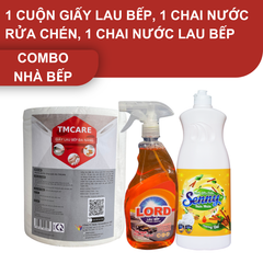  Combo Nhà Bếp: 1 cuộn giấy lau bếp và 1 chai nước rửa chén và 1 chai nước lau bếp 