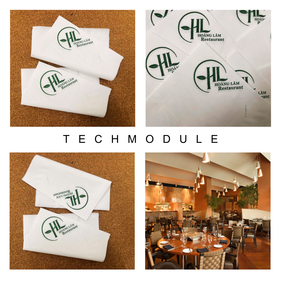 Khăn giấy ăn in logo Hoàng Lâm