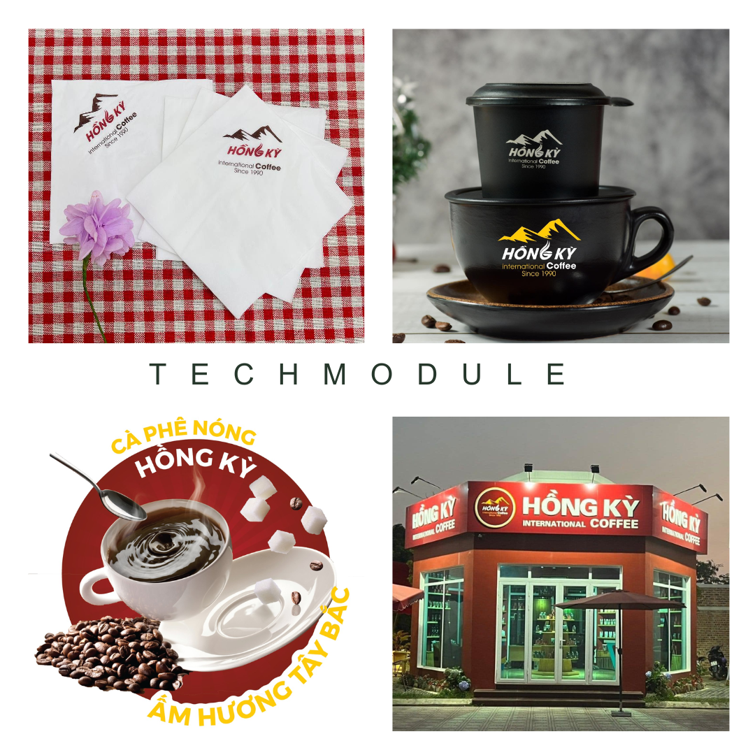 Khăn giấy ăn in logo nhà hàng CAFE Hồng Kỳ