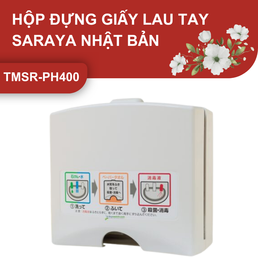 Hộp đựng giấy lau tay hãng SARAYA NHẬT BẢN mã TMSR-PH400