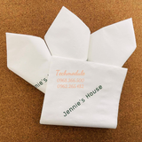 


																	 Khăn giấy ăn in logo Jennie's House 