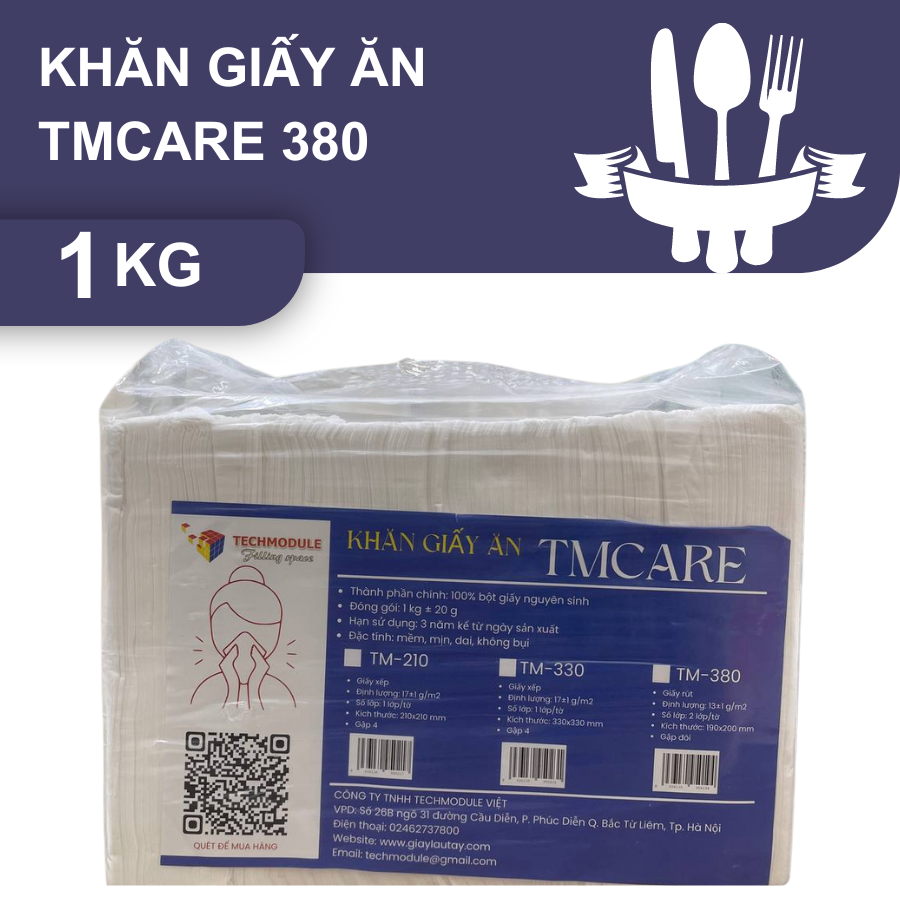  Khăn giấy ăn dạng rút hãng TMCARE mã TMGA-RL380 