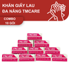  Khăn giấy lau tay đa năng TMCARE Deluxe Đỏ, 100% bột giấy nguyên sinh - 100 tờ - vệ sinh sau và trong bữa ăn - 10 gói 