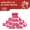  Combo 20 gói Khăn giấy lau tay đa năng TMCARE Deluxe Đỏ, 100% bột giấy nguyên sinh - 100 tờ - vệ sinh sau và trong bữa ăn 