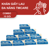  Khăn giấy lau tay đa năng TMCARE Premium Xanh, 100% bột giấy nguyên sinh - 100 tờ - vệ sinh sau và trong bữa ăn - 10 gói 