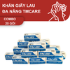  Combo 20 gói Khăn giấy lau tay đa năng TMCARE Premium Xanh, 100% bột giấy nguyên sinh - 100 tờ - vệ sinh sau và trong bữa ăn 