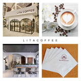 


																	 Khăn giấy ăn in logo LITA COFFEE 