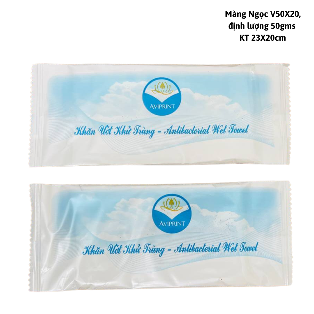  Khăn vải ướt màng OPP in logo thương hiệu riêng 3-4 màu theo yêu cầu 