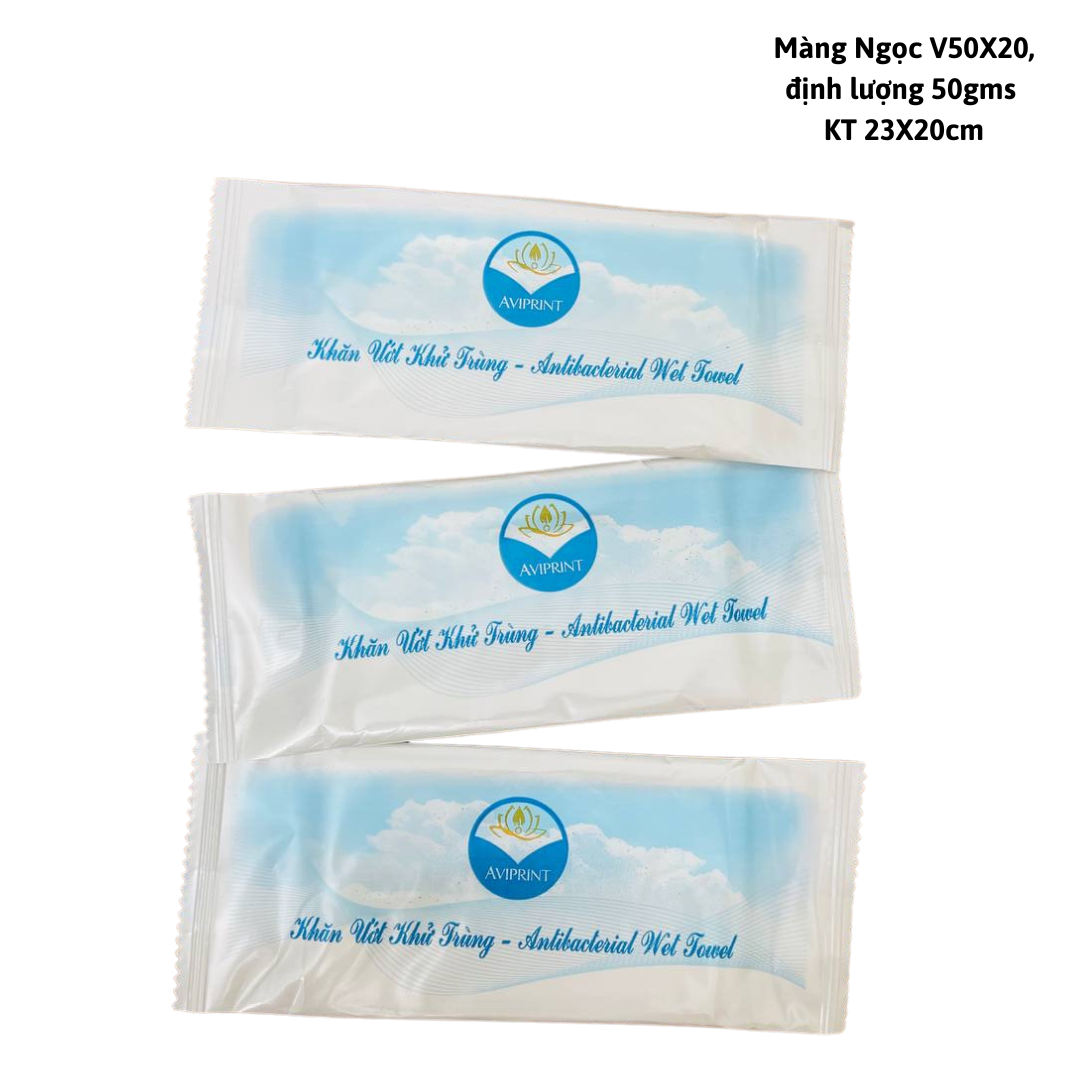  Khăn vải ướt màng OPP in logo thương hiệu riêng 3-4 màu theo yêu cầu 