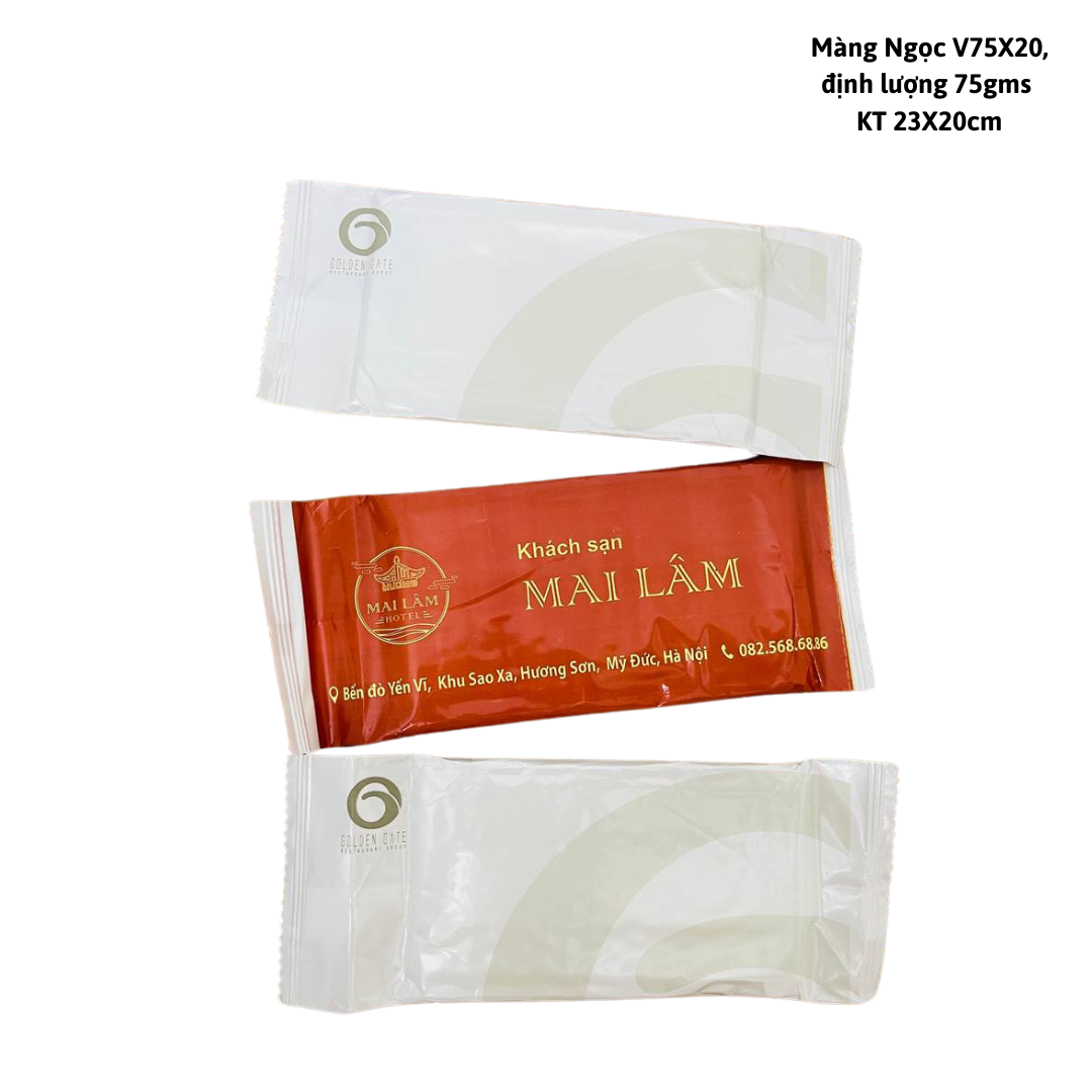  Khăn vải ướt màng OPP in logo thương hiệu riêng 1-2 màu theo yêu cầu 