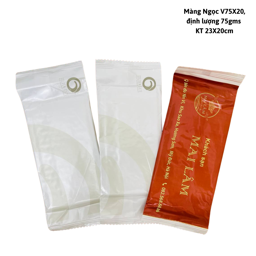  Khăn vải ướt màng OPP in logo thương hiệu riêng 1-2 màu theo yêu cầu 