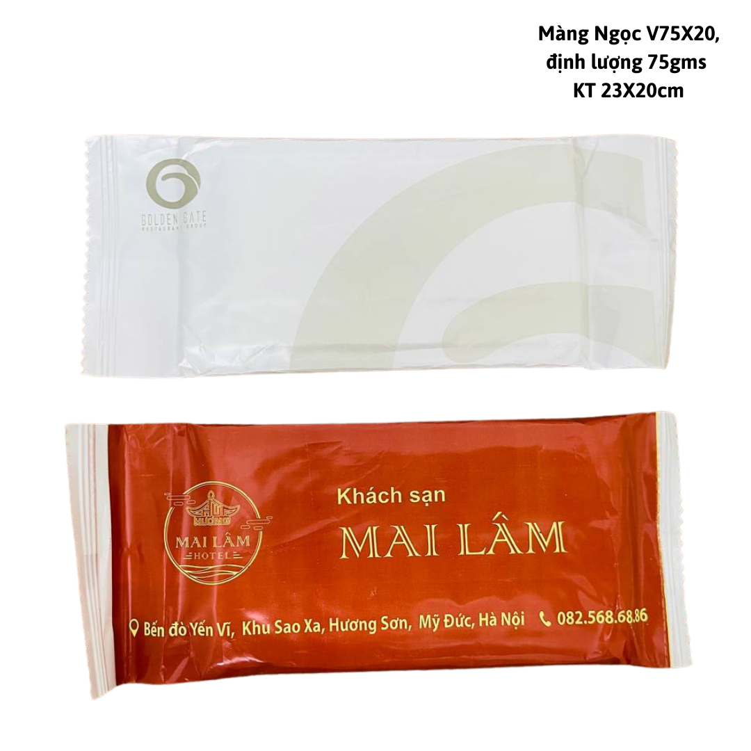  Khăn vải ướt màng OPP in logo thương hiệu riêng 1-2 màu theo yêu cầu 