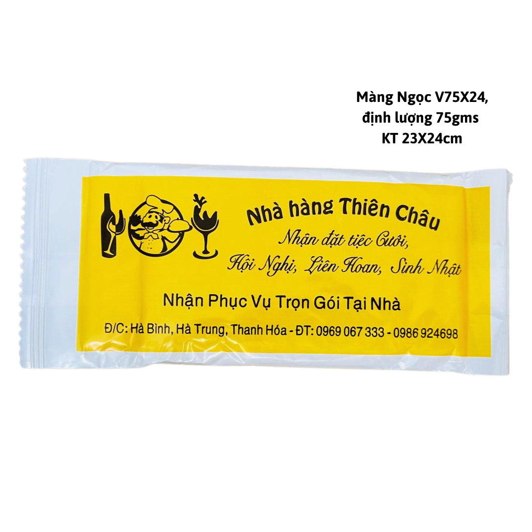  Khăn vải ướt màng OPP in logo thương hiệu riêng 1-2 màu theo yêu cầu 