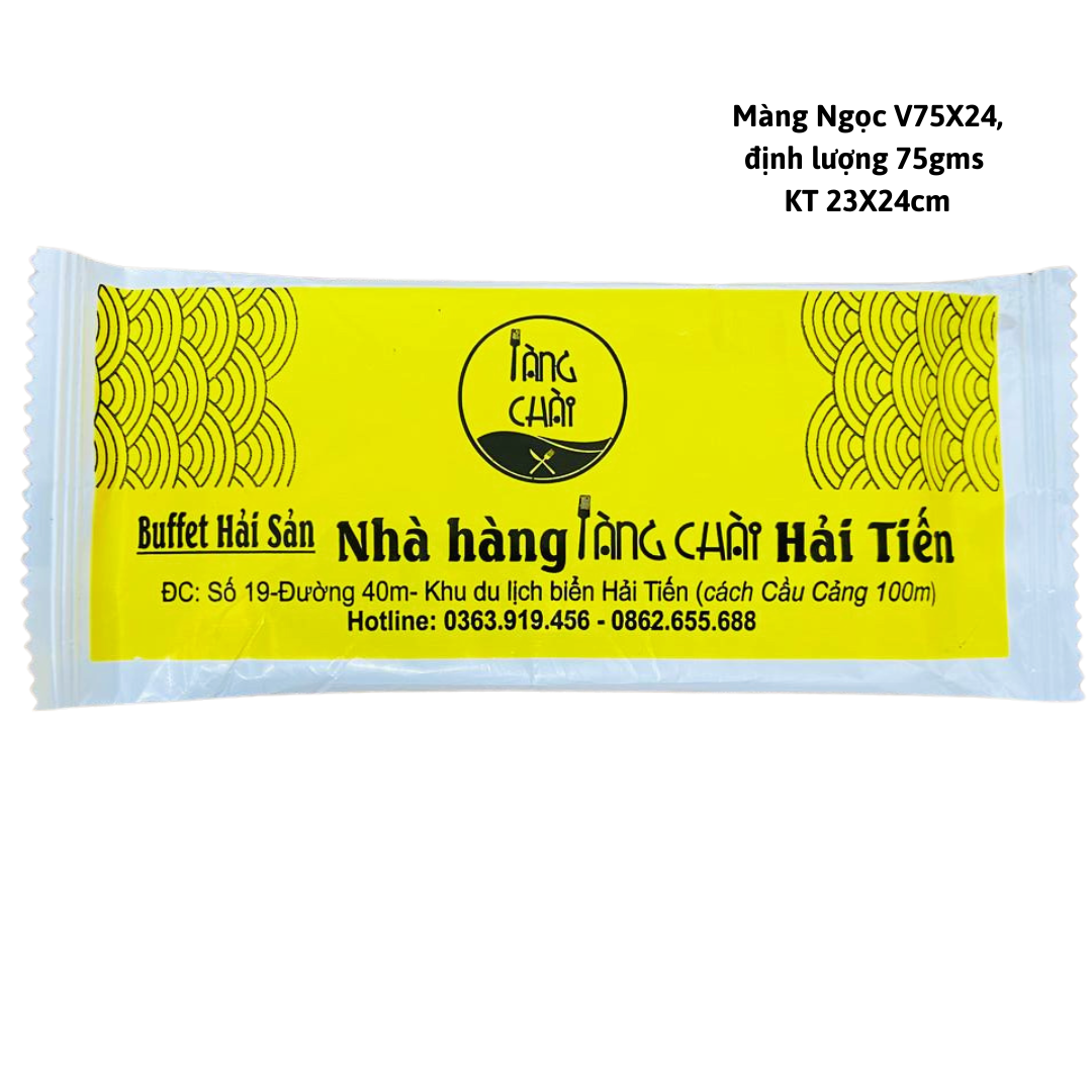  Khăn vải ướt màng OPP in logo thương hiệu riêng 1-2 màu theo yêu cầu 