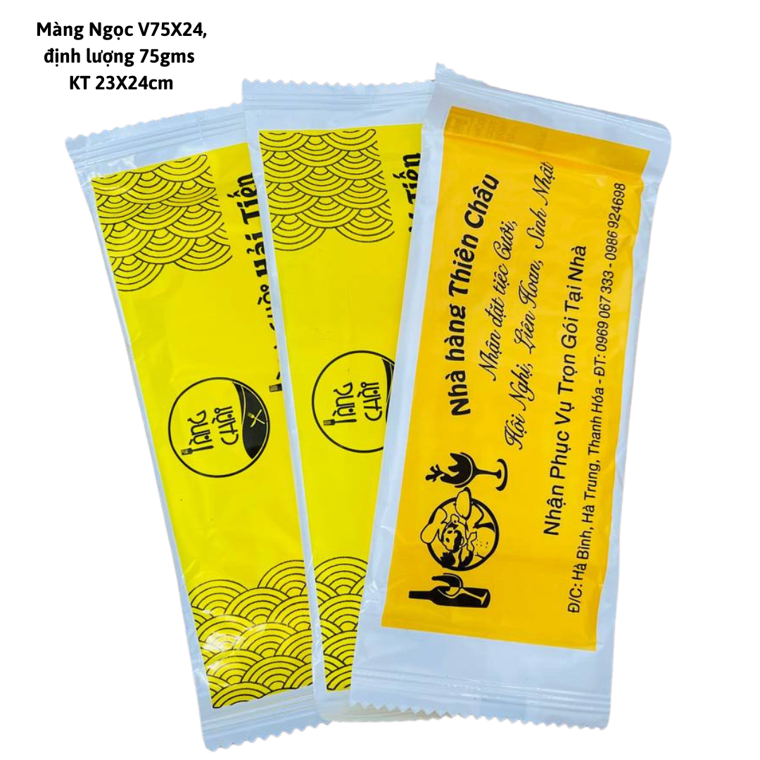  Khăn vải ướt màng OPP in logo thương hiệu riêng 1-2 màu theo yêu cầu 