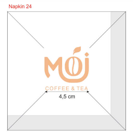 Khăn giấy ăn in logo MÓI COFFEE & TEA