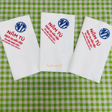 


																	 Khăn giấy ăn in logo NẤU TIỆC NĂM TÚ 